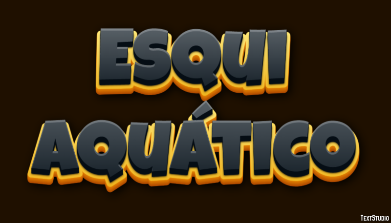 Esqui aquático Efeito do texto
