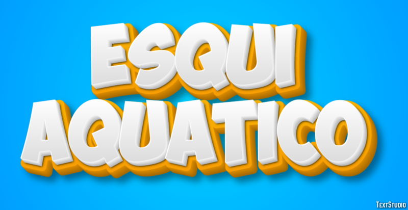 Esqui aquático Efeito do texto