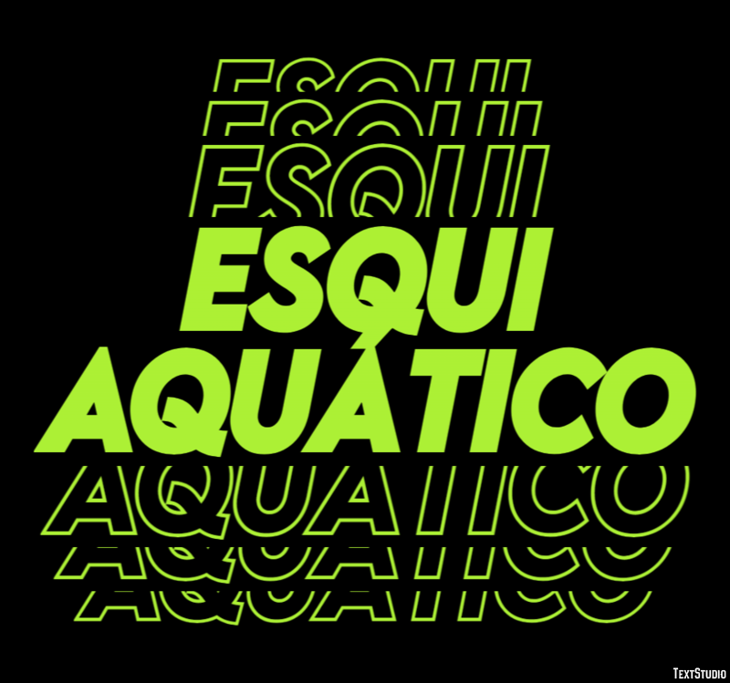 Esqui aquático Efeito do texto
