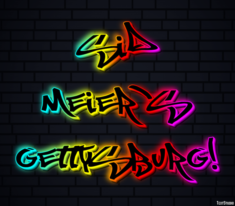 Sid Meier's Gettysburg! Text effect