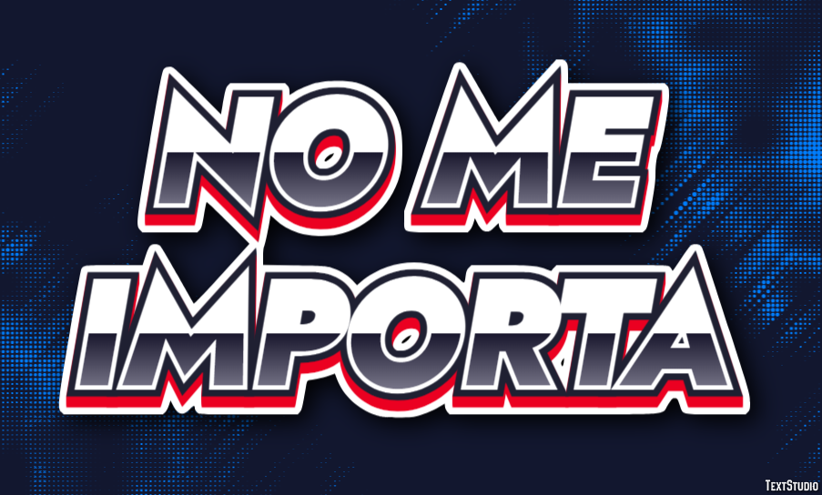No me importa Effetto testo