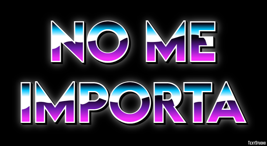 No me importa Effetto testo