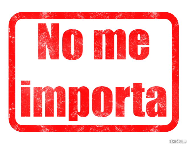 No me importa Effetto testo