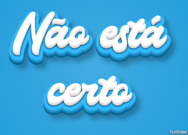 Não está certo Efeito do texto
