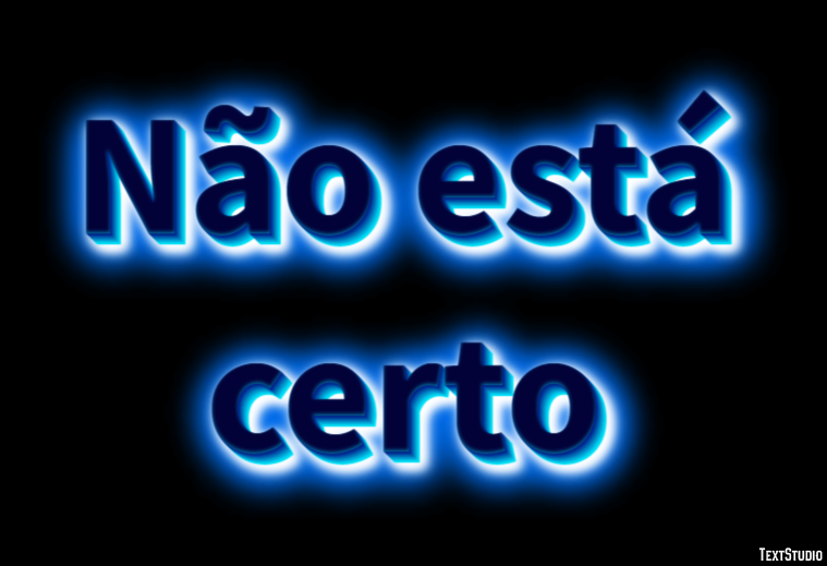 Não está certo Efeito do texto