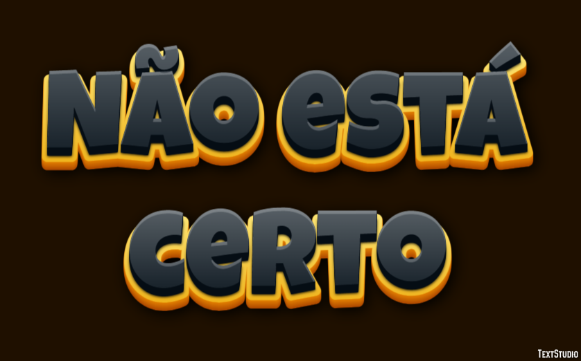 Não está certo Efeito do texto