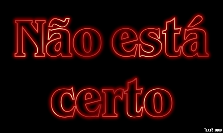 Não está certo Efeito do texto