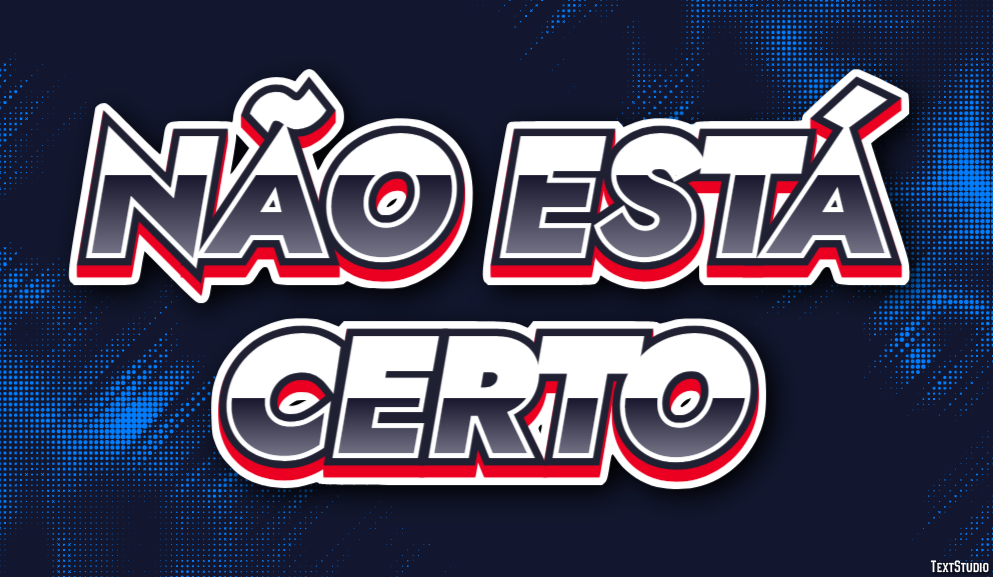 Não está certo Efeito do texto