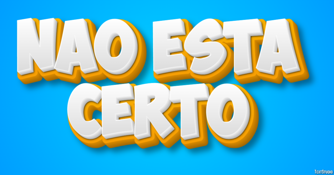 Não está certo Efeito do texto