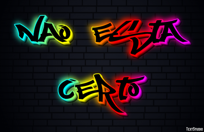 Não está certo Efeito do texto