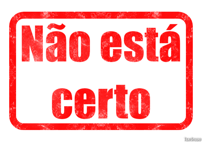 Não está certo Efeito do texto