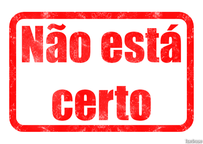 Não está certo Efeito de texto