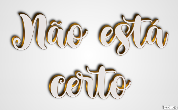 Não está certo Efeito do texto