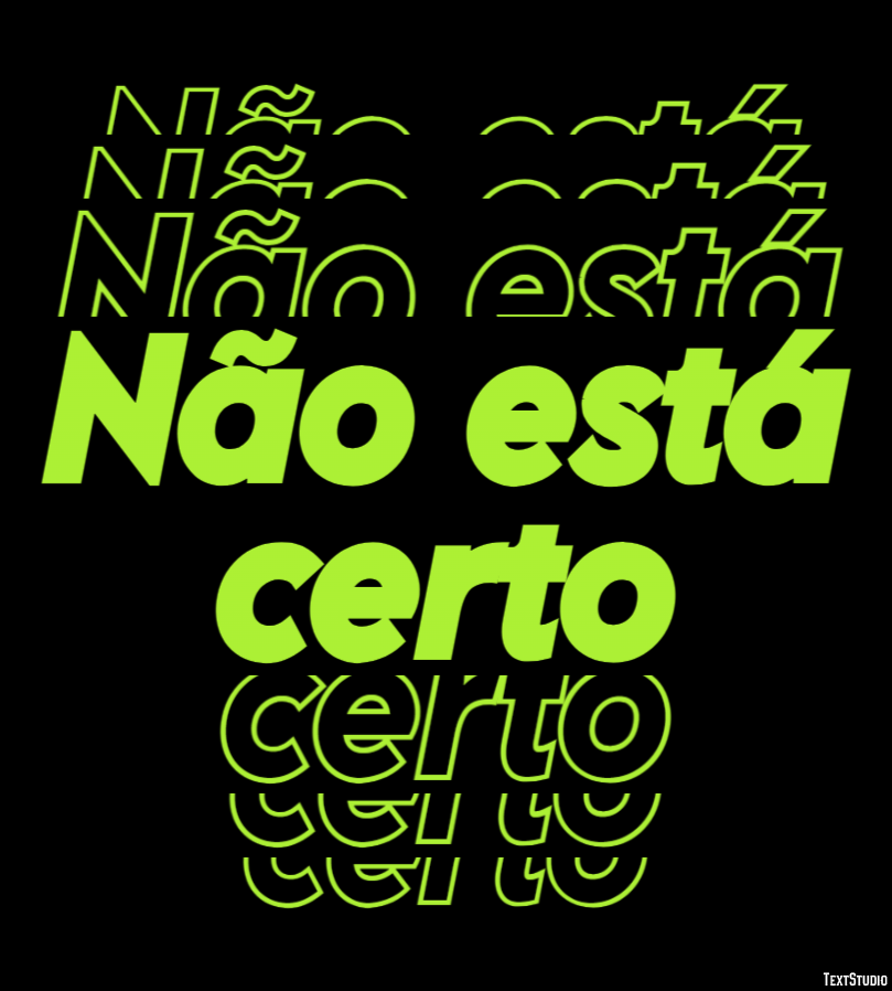 Não está certo Efeito do texto