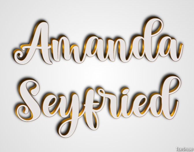 Amanda Seyfried Efeito de texto