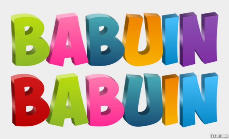 бабуин babuin Efeito do texto