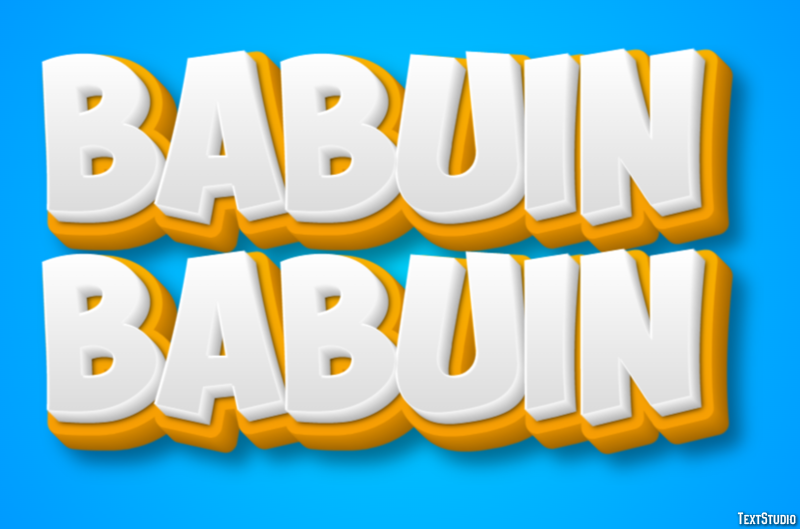бабуин babuin Efeito do texto