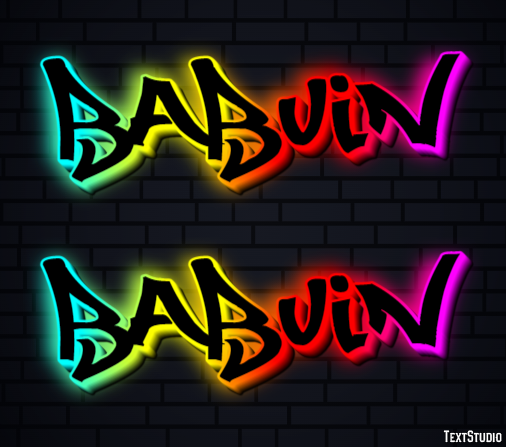 бабуин babuin Efeito do texto