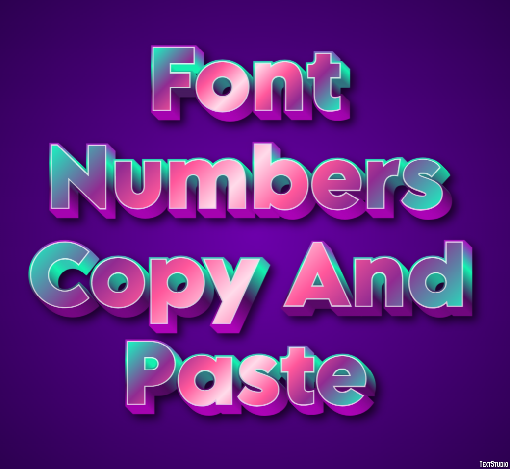 Font Numbers Copy And Paste Efekt tekstowy