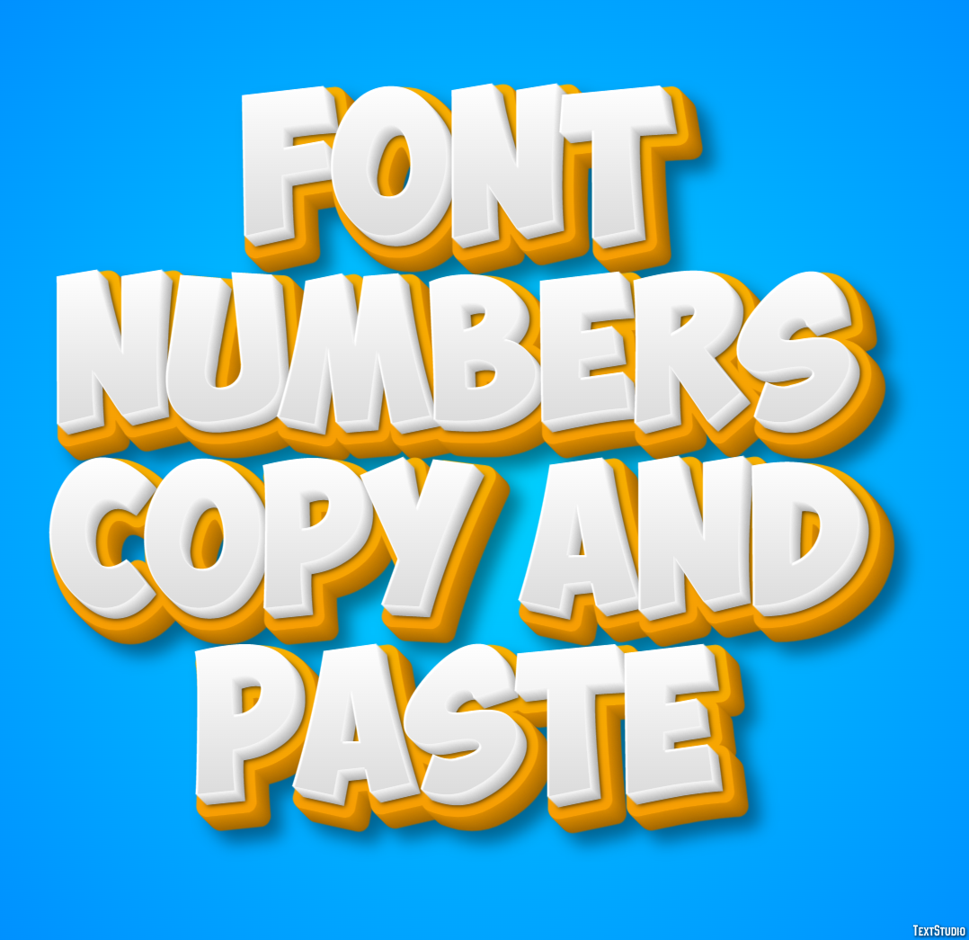Font Numbers Copy And Paste Efekt tekstowy
