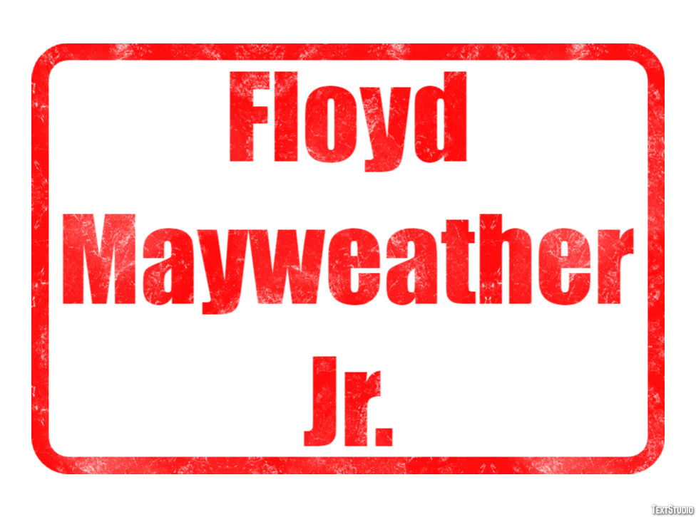 Floyd Mayweather Jr. Efeito de texto