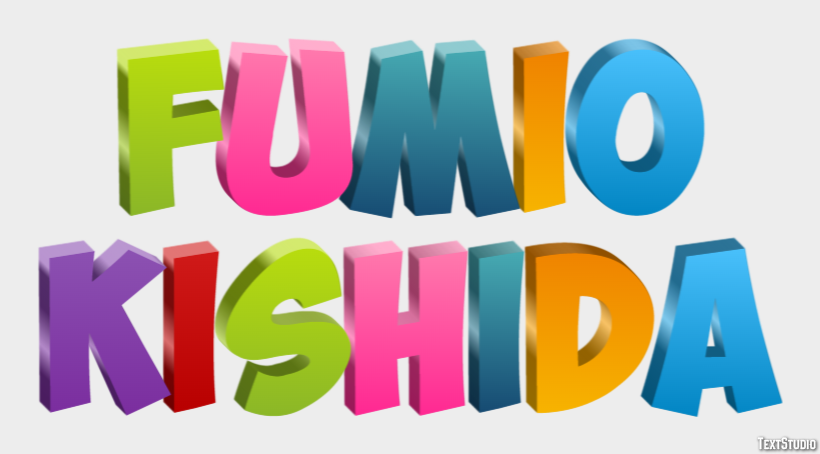 Fumio Kishida Efeito de texto