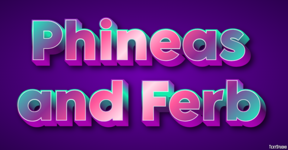 Phineas and Ferb Эффект текста