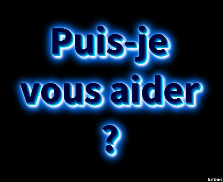 Puis-je vous aider ? Effet de texte