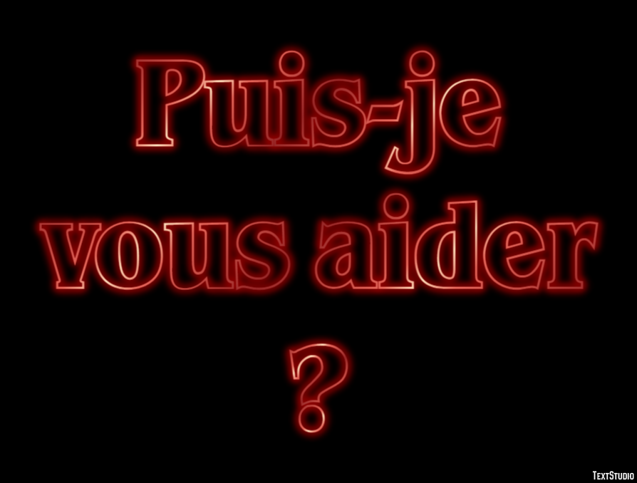 Puis-je vous aider ? Effet de texte