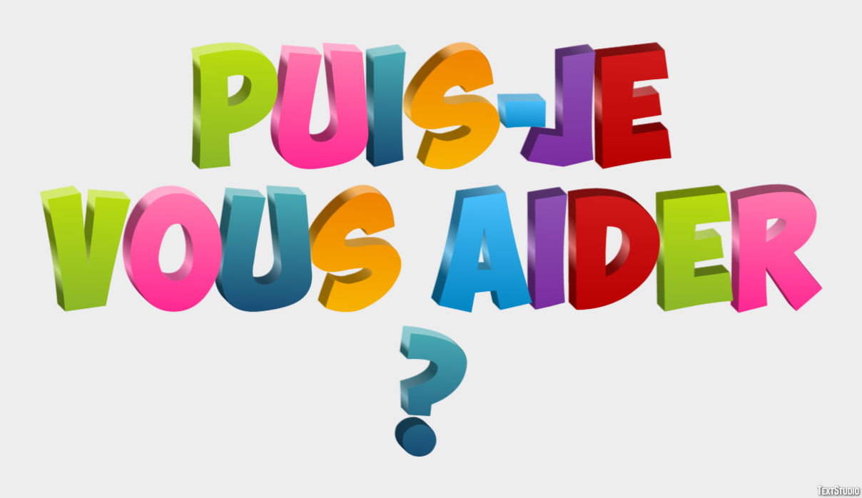 Puis-je vous aider ? Effet de texte