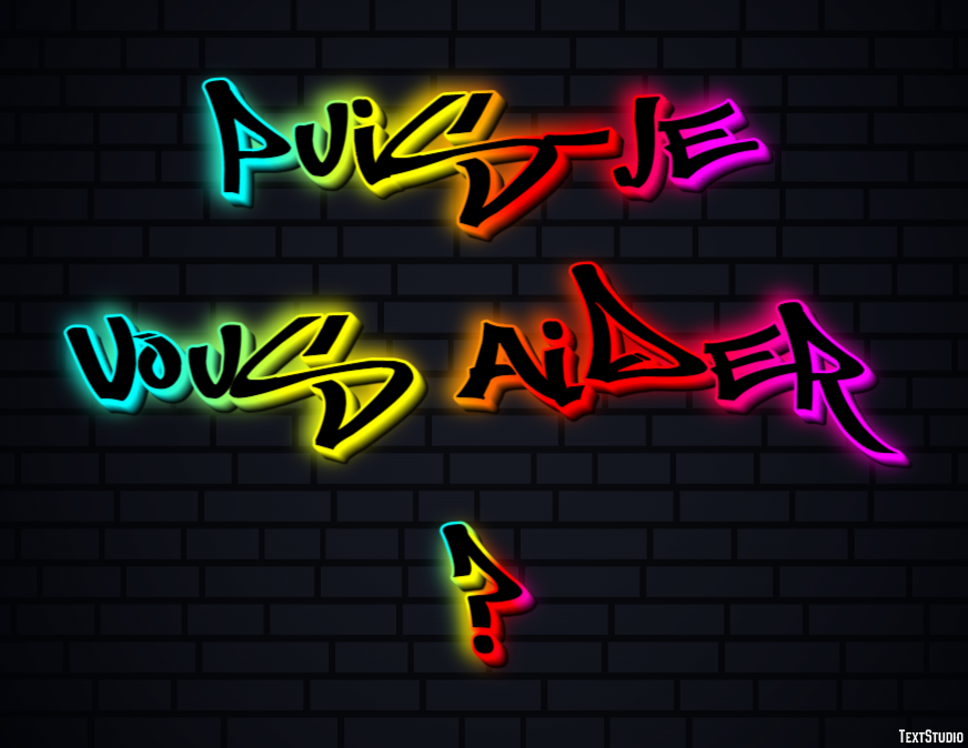 Puis-je vous aider ? Effet de texte