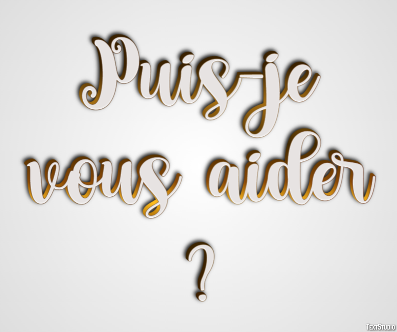 Puis-je vous aider ? Effet de texte