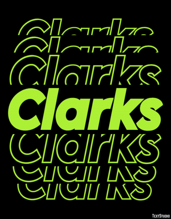 Clarks テキスト効果
