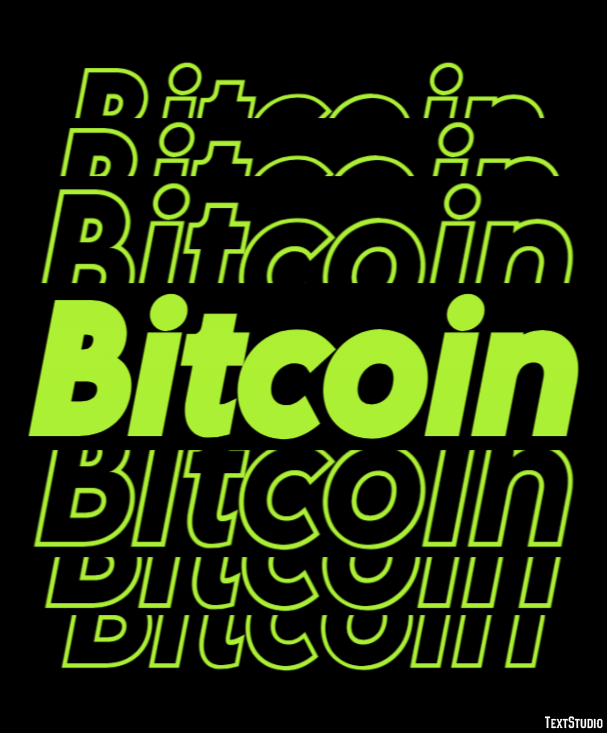 Bitcoin Efeito de texto