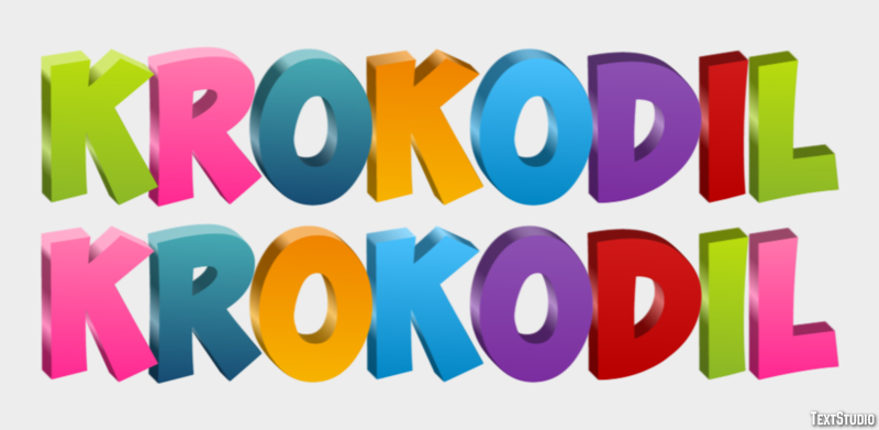 крокодил krokodil Эффект текста