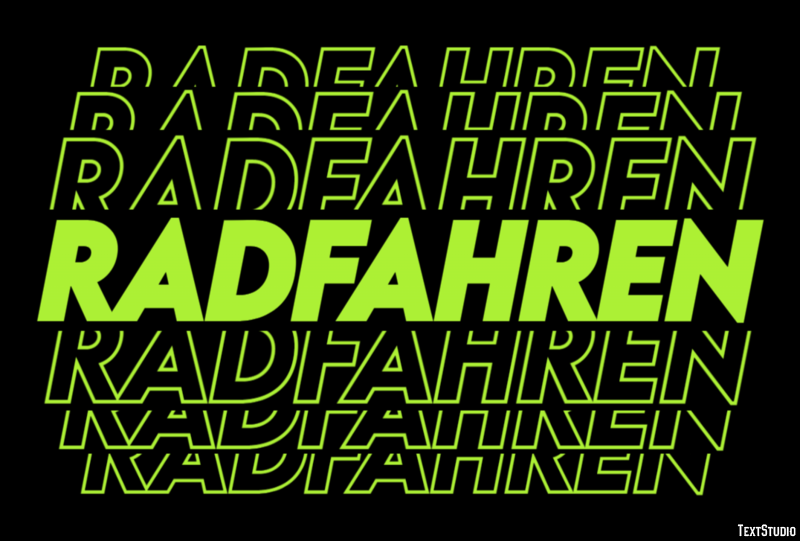 Radfahren Texteffekt