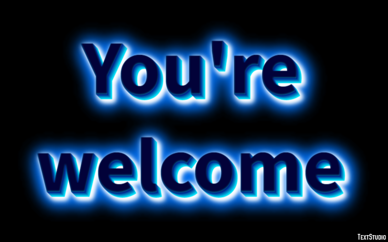 You're welcome Text Effect