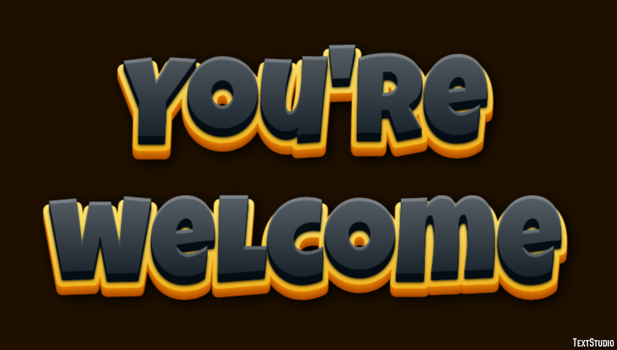 You're welcome Text Effect
