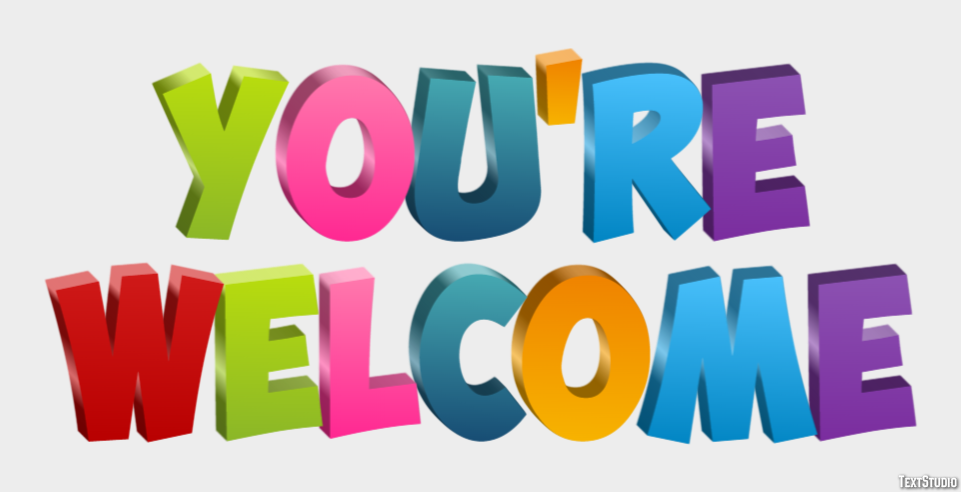 You're welcome Text Effect