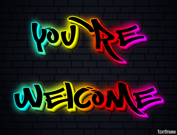 You're welcome Text Effect