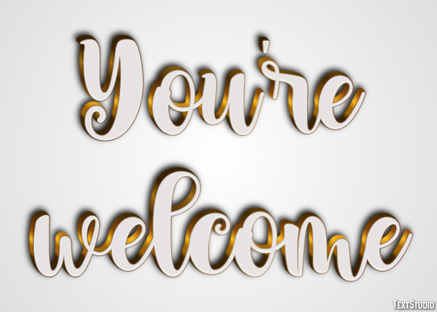 You're welcome Text Effect