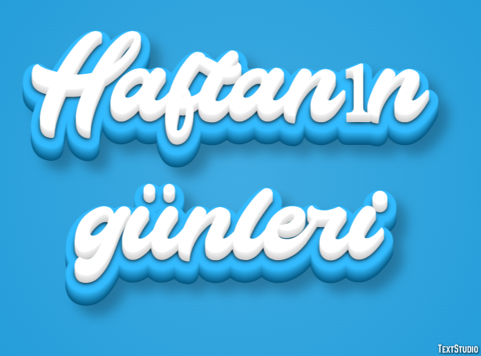 Haftanın günleri Metin efekti