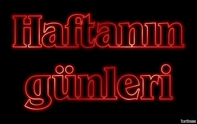 Haftanın günleri Texteffekt