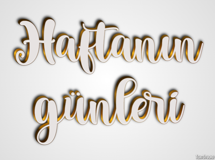Haftanın günleri Metin efekti