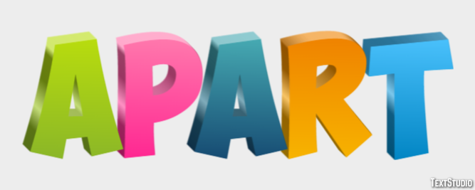 Apart Эффект текста