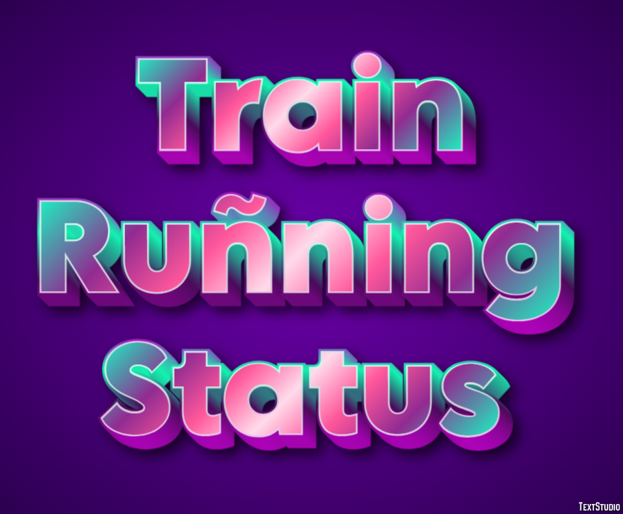 Train Ruñning Status Efeito de texto