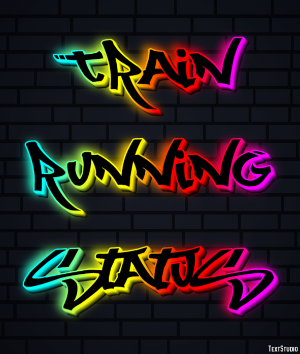 Train Ruñning Status Efeito de texto
