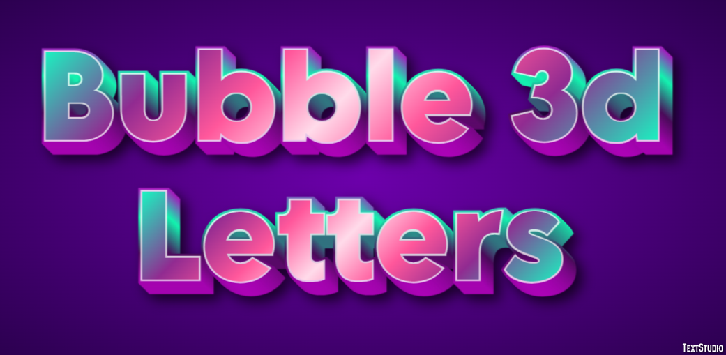 Bubble 3d Letters Tekst effect