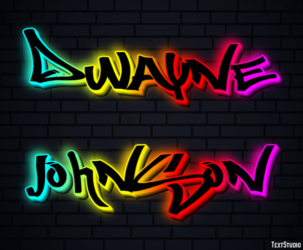Dwayne Johnson Text Effect