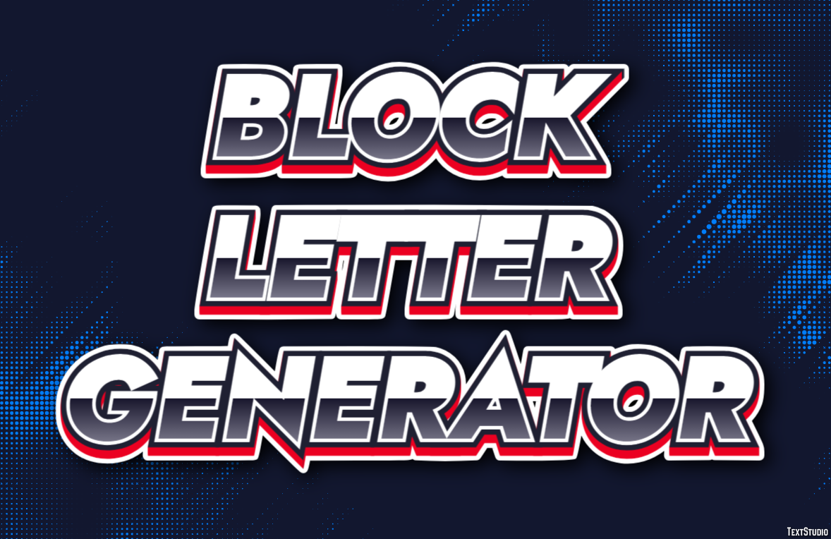 Block Letter Generator Efeito de texto